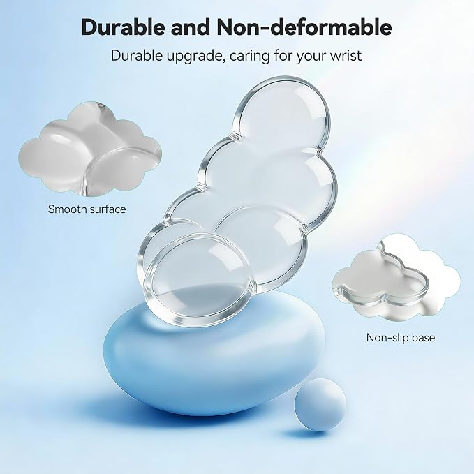 TECKNET Gel Cloud Wrist Rest Set, Cloud Wrist Rest - Image 4