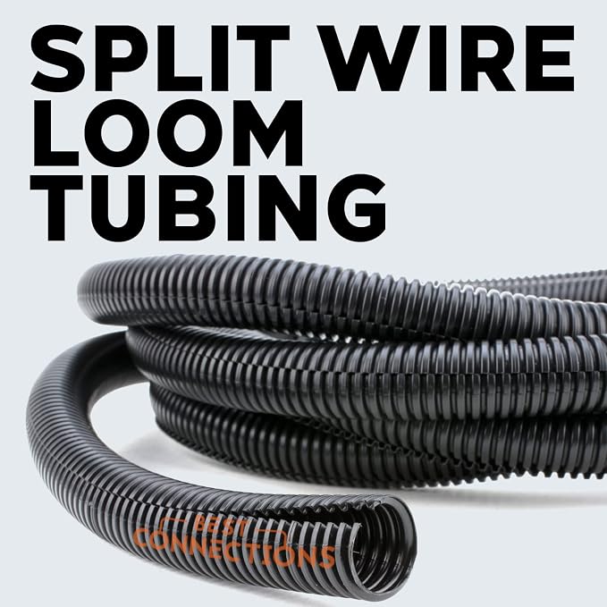 BEST CONNECTIONS Split Wire Loom Flex-Guard Convoluted Tubing Protective Split - Image 2