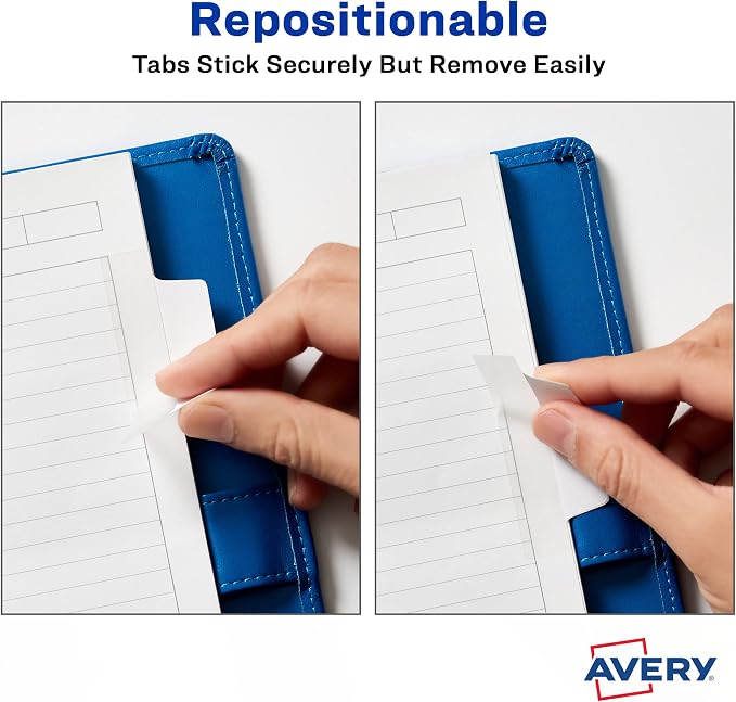 Avery Margin Ultra Tabs, 2.5" x 1", 2-Side Writable, 24 Repositionable Page Tabs - Image 3