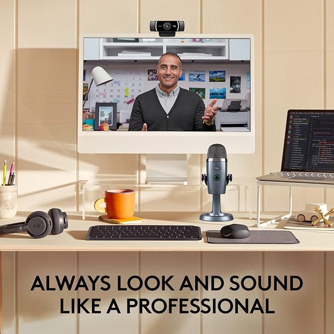 Logitech C922x Pro Webcam + Blue Yeti Nano - Perfect for Professional Video Calls, 1080p/30fps, 720p/60fps