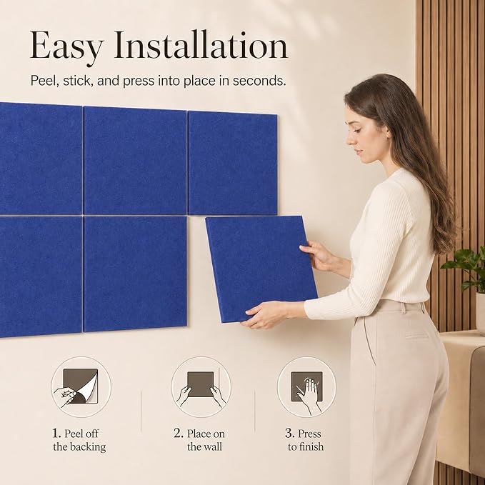 Felt Bulletin Board Tiles, Cork Board Alternative, 48 x 36 in | 0.35 in modular - Image 4