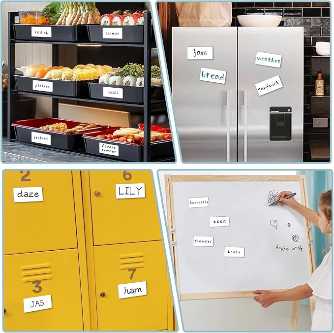100 Pcs Blank Magnetic Labels, Reusable Dry Erase Magnetic Labels - Image 7