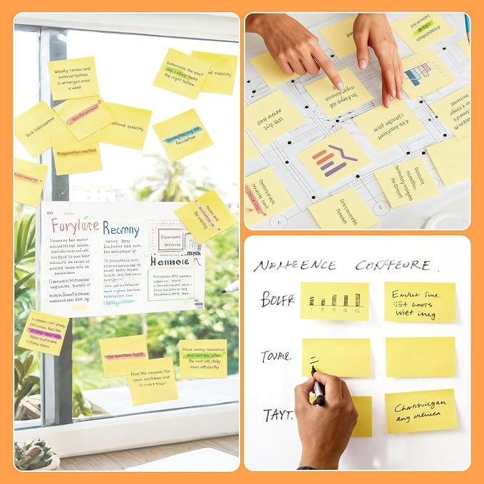 480 Sheets 3 in x 5 in Large Sticky Notes, 76 x 127 mm 6 Pads Classic Yellow - Image 6