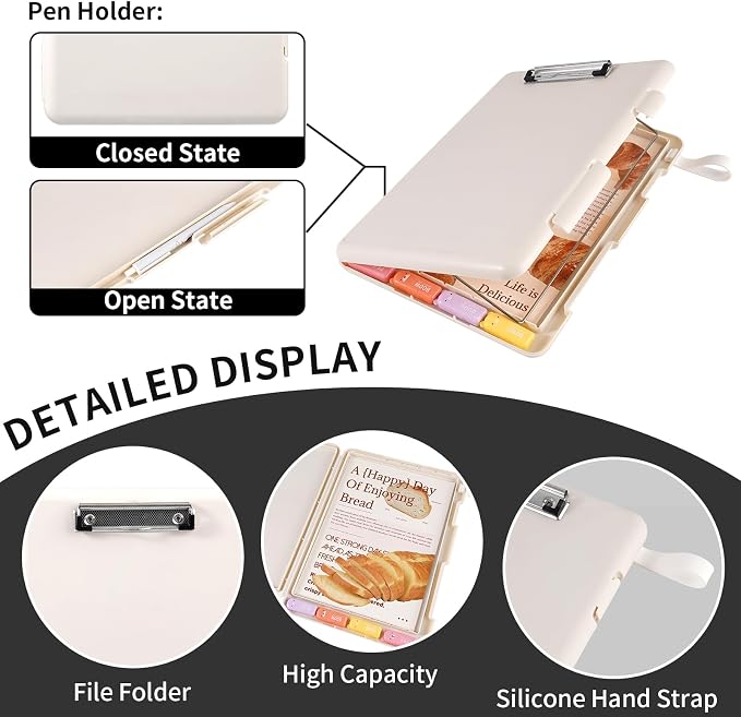 Letter Size Clipboard with Storage, Plastic Clipboard with Side Opening - Image 9