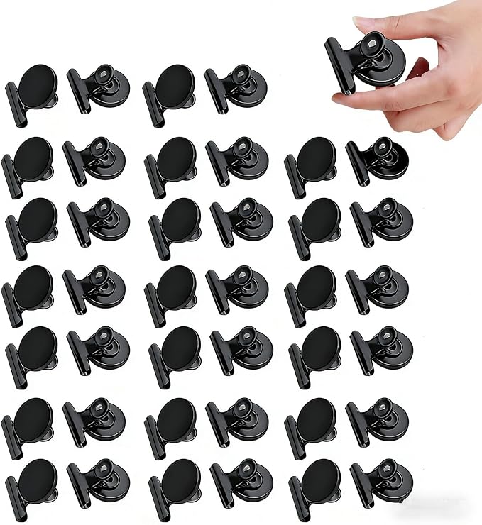 Strong Magnetic Clips, 40 Pack, 1-1/4 Inch, 31 mm, Heavy Duty Refrigerator by Panpub