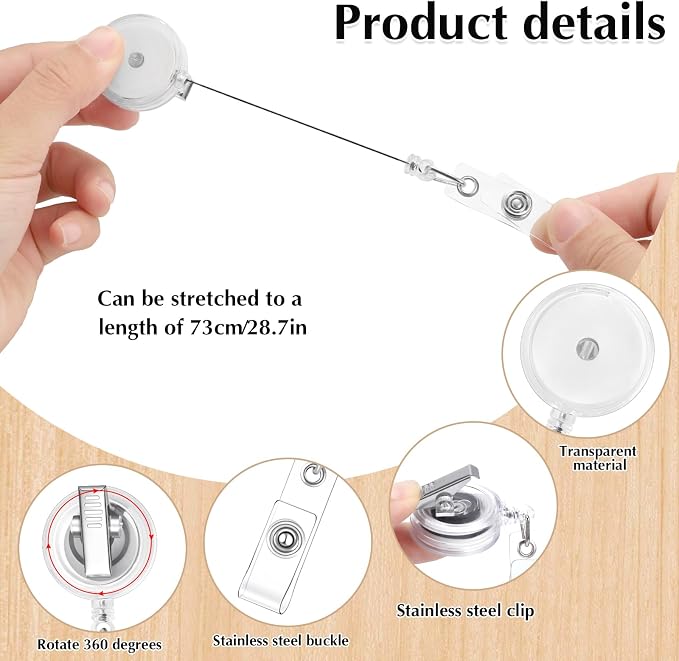 50 Pack Retractable Badge Reels - Image 2