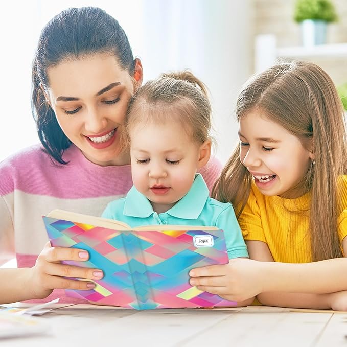 Jumbo Book Covers 8 Pack Reusable Fabric Book Cover Protective Books Covers 9 x 11 Inch Neon Stretchable Books Sleeve Cover with Label Sticker for Most Hardcover Textbooks Up to 10 x 12.5 Inch-DeskLoop Office