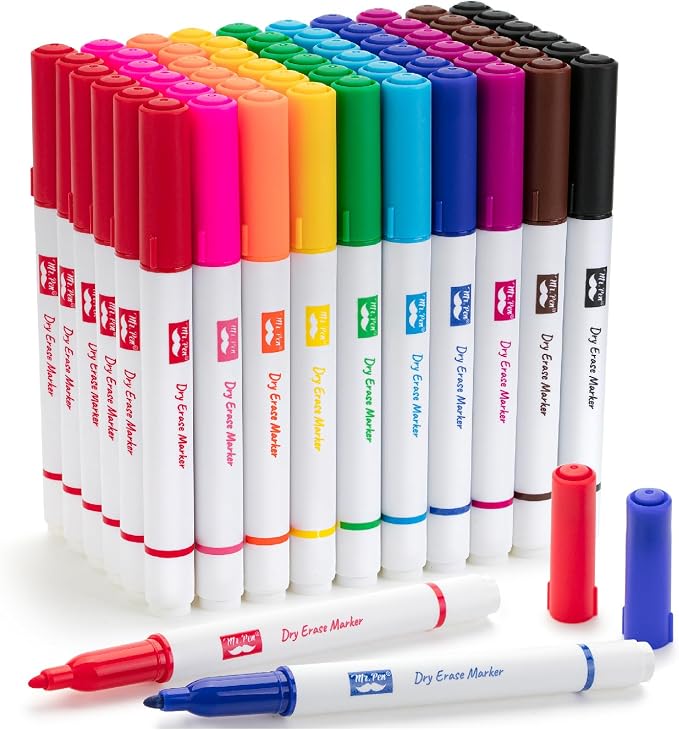 Mr. Pen- Dry Erase Markers Bulk, 60 Pack, Fine Tip | Bulk Dry Erase Whiteboard - Image 8