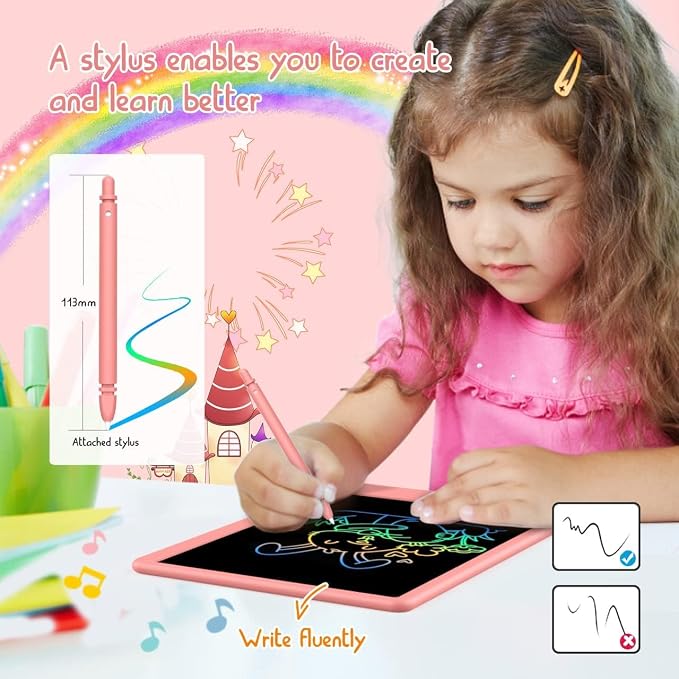 BUKEBU LCD Writing Tablet Doodle Board, 10.5 inch Colorful Drawing Pad - Image 3