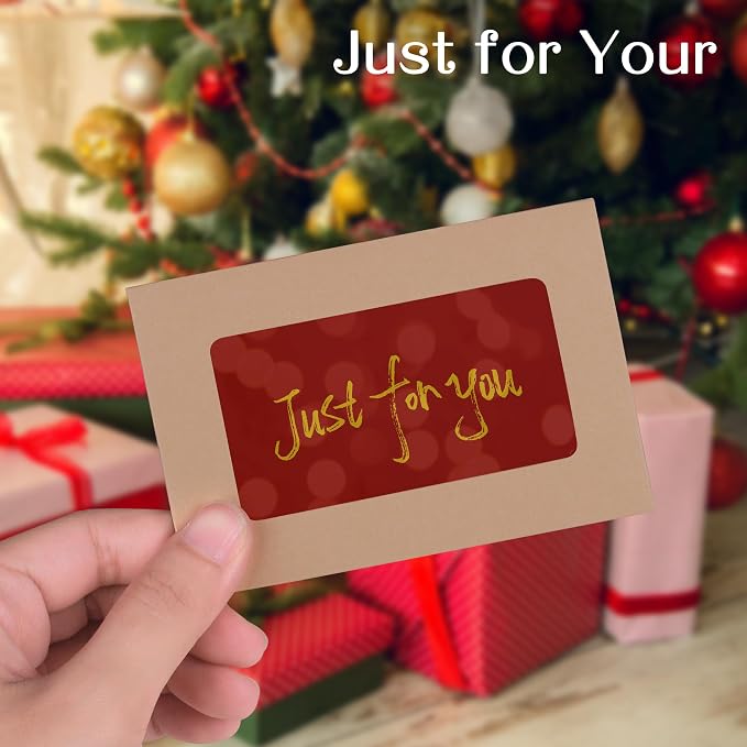 50 Pack Window Gift Card Envelopes, 4 x 2.8 Inch Mini Kraft Paper Envelopes - Image 7