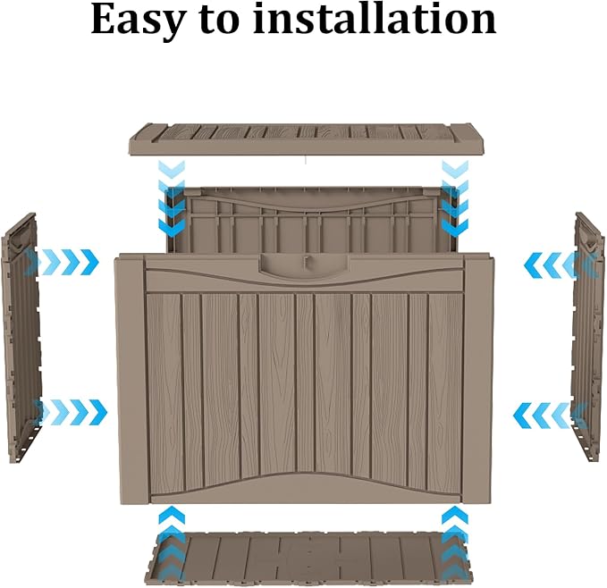 Decksplore 50 Gallon Outdoor Storage Box Waterproof Lockable Resin Deck Box - Image 7