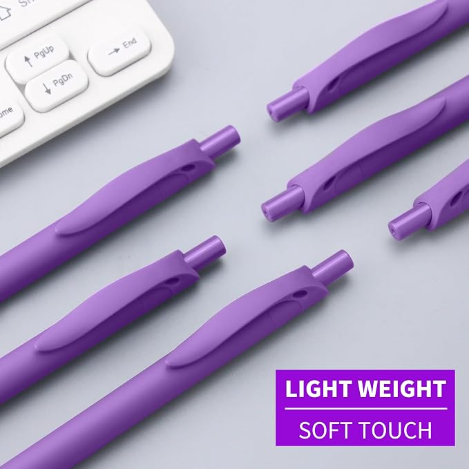 deegtran Pens Bulk, 50 Pack No Bleed Purple Click Pens, Wholesale Retractable - Image 4