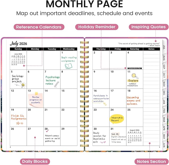 Planner 2026-2027, Academic Monthly and Weekly Calendar Planner - Image 2