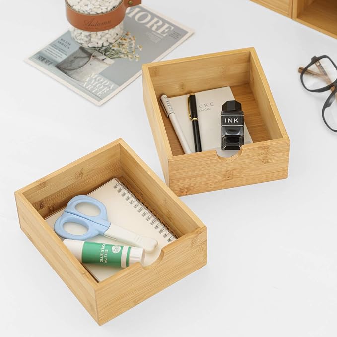 Wisuce Bamboo Desk Drawer Organizer, Desktop Organizer - Image 5