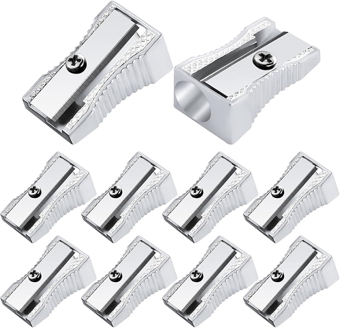 cobee 10 Pcs Pencil Sharpener, Handheld Metal Pencil Sharpener, Mini Kids by Unknown