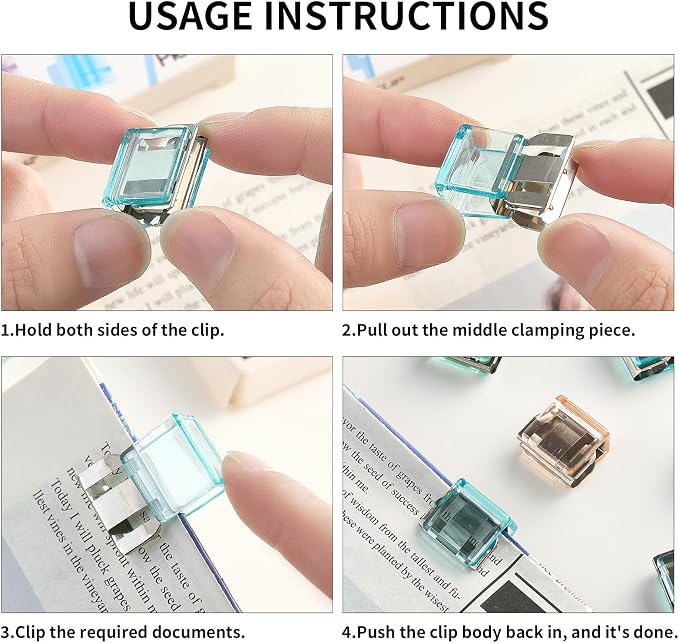 Push Paper & Binder Clips, 20 Pack 50 Sheet Heavy Duty No Damage | Reusable - Image 8