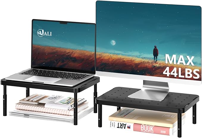WALI Monitor Riser for Desk, 3 Height Adjustable Laptop Riser by WALI