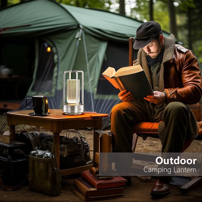 Portable Metal Table Lamp,Rechargeable Cordless LED Lamp for Indoor Outdoor, 3 Colour 4000MA Infinitely Dimming Battery Powered Small Desk Lamp, Restaurant Bedroom Bar Coffee Shop Camping Light-Silver-DeskLoop Office