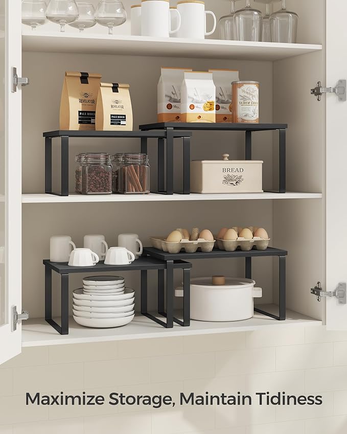 SONGMICS Cabinet Organizer Shelf, Kitchen Storage, Spice Rack, Expandable - Image 3