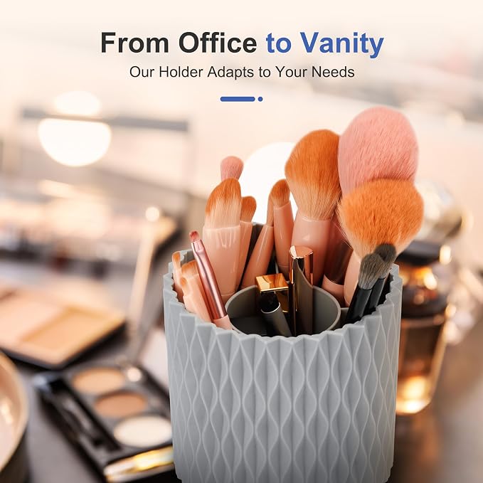 Pencil Holder - 360° Rotation, 5 Slot Desk Supplies - Image 3