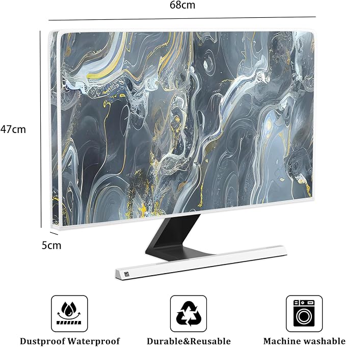 Baocicco Gray Gold Marble Waterproof 26, 28 Inch Anti-Static Dustproof - Image 2