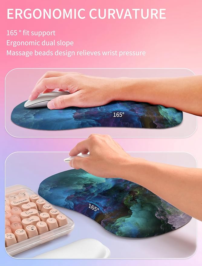 Hokafenle 2in1 Combination, Wave Keyboard Wrist Rest and Ergonomic Curvature - Image 3