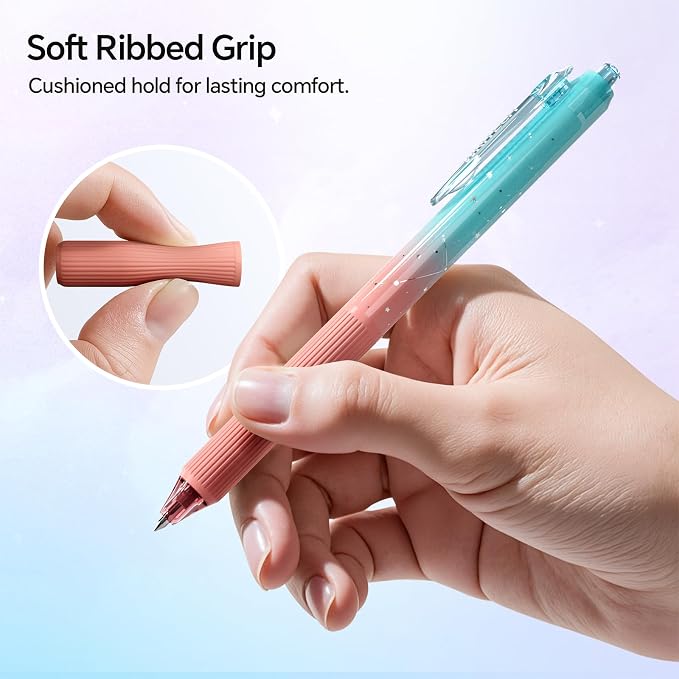 WRITECH Gel Pens Bold Point: 1.0mm Black Ink Retractable 4ct Smooth Writing - Image 4
