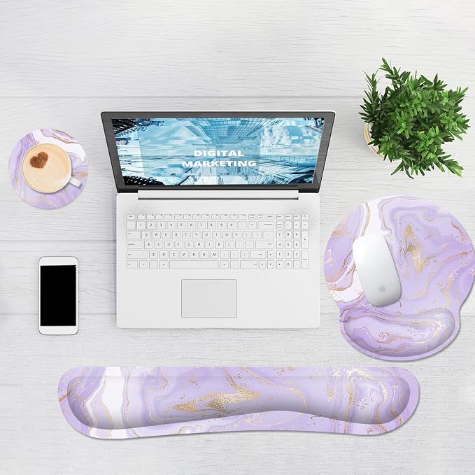 Ergonomic Mouse Pad with Wrist Rest and Keyboard Wrist Rest, Memory Foam Wrist - Image 7