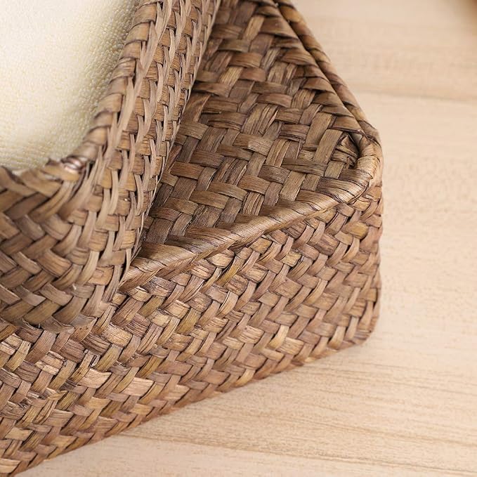 Hipiwe Set of 2 Flat Woven Wicker Storage Bins - Image 7