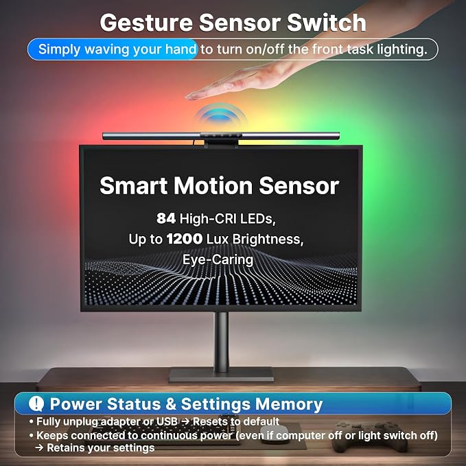 Syrinx Monitor Light Bar for Home Office & Gaming, Eye-Caring Computer Monitor - Image 7
