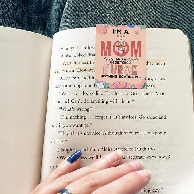 I'm a Poodle Mom and a Registered Nurse Nothing Scares Me Magnet Bookmark - Image 3