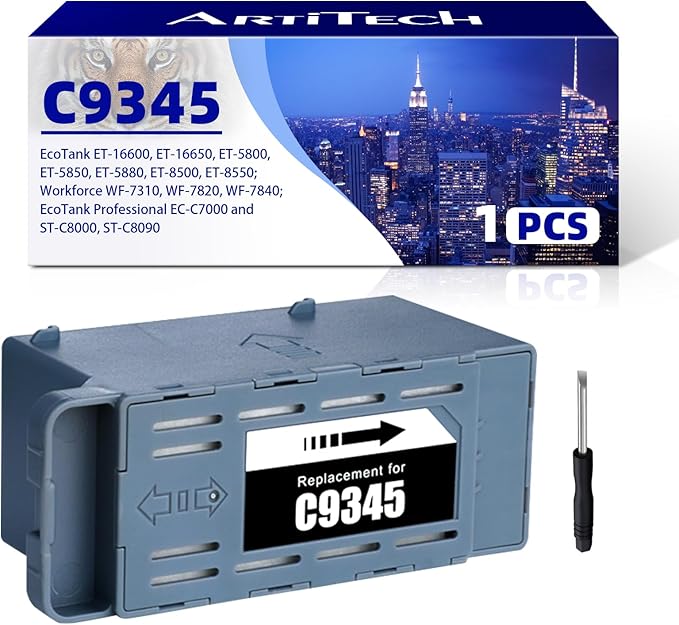 C9345 Ink Maintenance Box Replacement for WF-7840 ET-8550 ET-5850 ET-5880 ET-8500 WF-7820 WF-7310 ET-5800 EC-C7000 ST-C8000 ST-C8090 ET-16650 ET-16600 (C12C934591/PXMB9/C9345,1 Pack)-DeskLoop Office