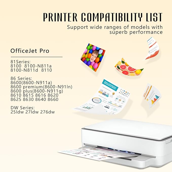 Printer Ink 950XL 951XL 8600 Ink Cartridges Combo Pack Compatible for HP 950 951 XL Ink Cartridges Combo Pack with HP OfficeJet Pro 8600 8610 8615 8620 8100 8630 8660 8640 276DW 251DW-DeskLoop Office