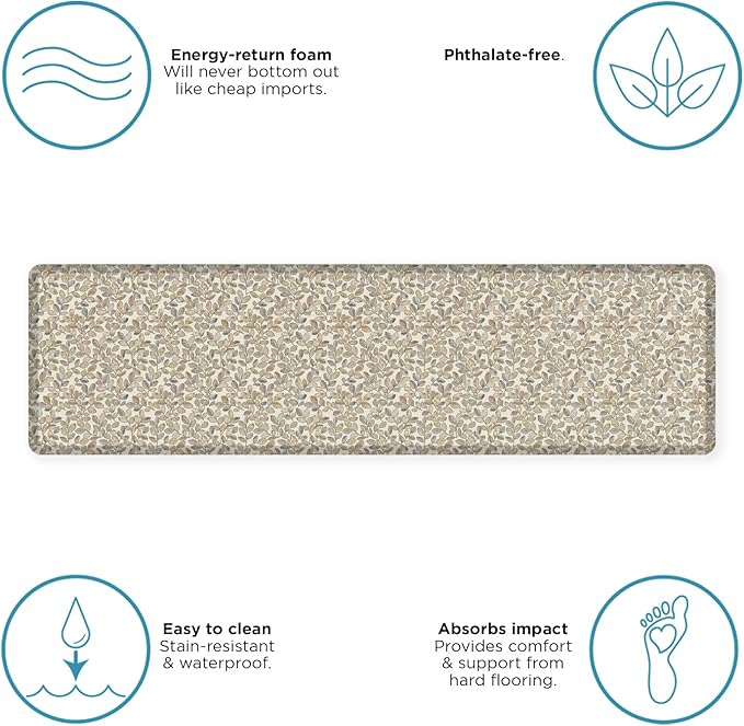 GelPro Designer Comfort Orchard Almond Kitchen Mat 30x108-DeskLoop Office