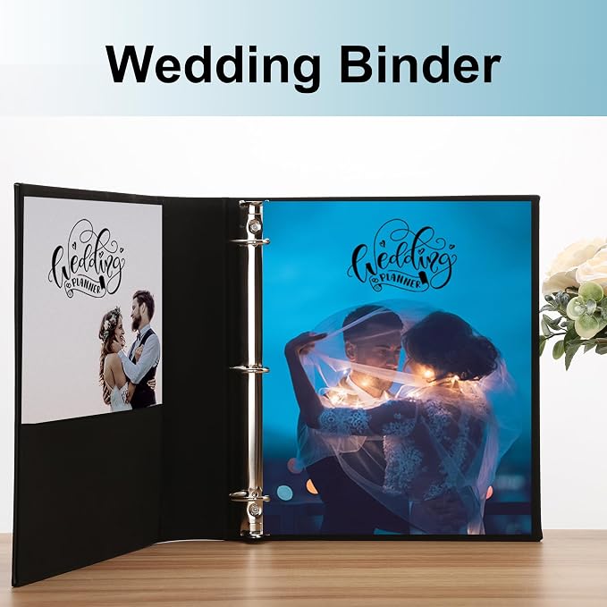 LETVPVOW 2 Pcs Vintage Hardback 3 Ring Binder 1.5 Inch, Professional Leather - Image 7
