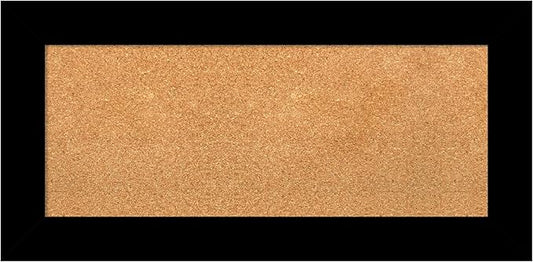 Amanti Art Natural Cork Board for Wall, 17x35 Vision Board with Black Wood Frame, Medium Corkboard Office Decor for Home Organization, Casual Corkboard Pinboard to Display Items for Home Organization-DeskLoop Office