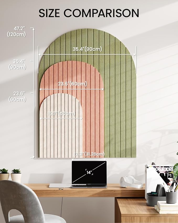 Large Arched Felt Bulletin Board 36"x24" - Image 5
