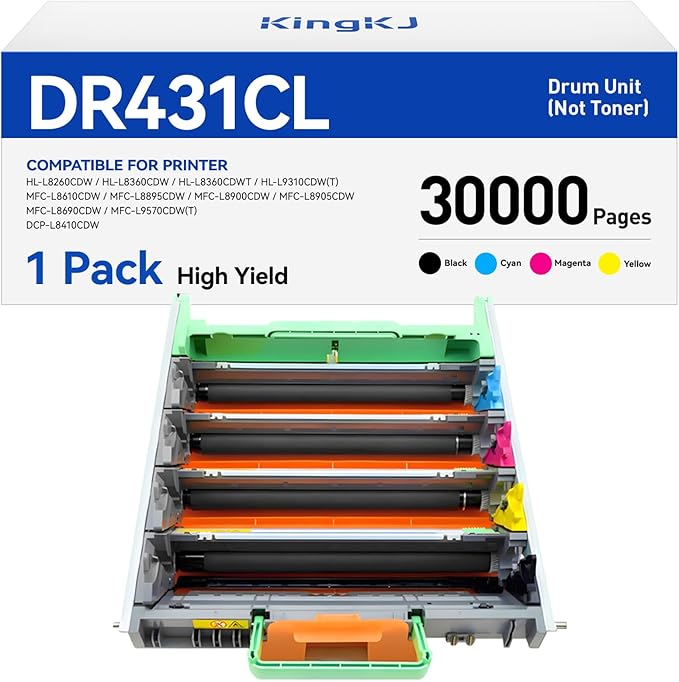 DR431CL Drum Unit High Yield Replacement for Brother DR-431CL Imaging Drum for MFC-L8900CDW MFC-L8690CDW HL-L8360CDW HL-L8260CDW MFC-L8610CDW MFC-L8905CDW MFC-L9570CDW HL-L8360CDWT Printer All-in-One-DeskLoop Office