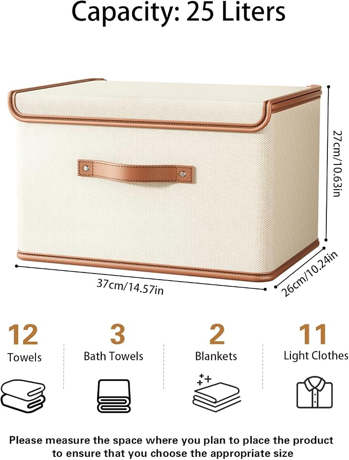 Tuza 2 Pack Storage Bins with Lids, Collapsible Closet Organizer Container - Image 2
