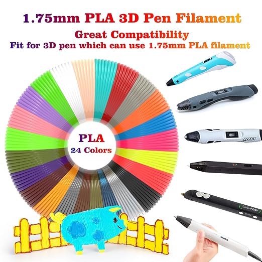 3D Printing Pen Refills PLA Filament 1.75mm 24 Vibrant Colors 240 Feet - Image 4