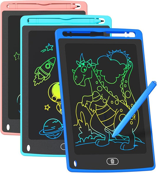 TQU 3 Pack LCD Writing Tablet for Kids, 8.5 Inch Colorful Doodle Board Drawing by TQU