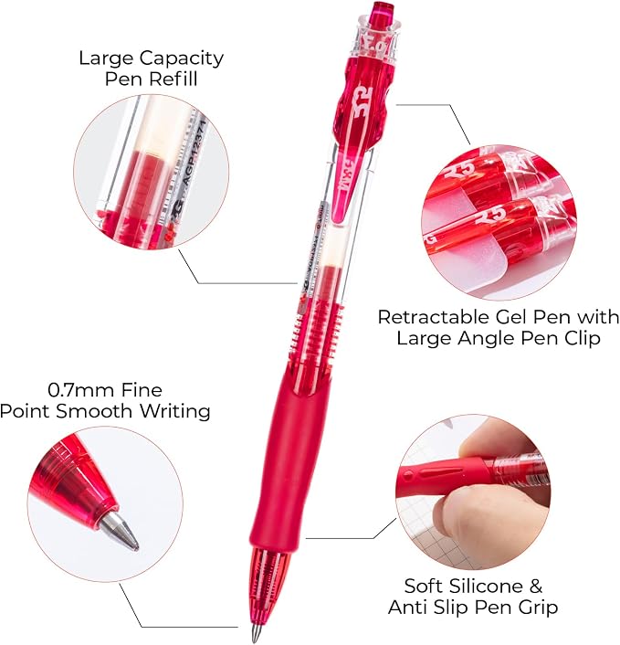 M&G Gel Pens, Retractable Gel Ink Pens Bulk Smooth Writing - Image 4
