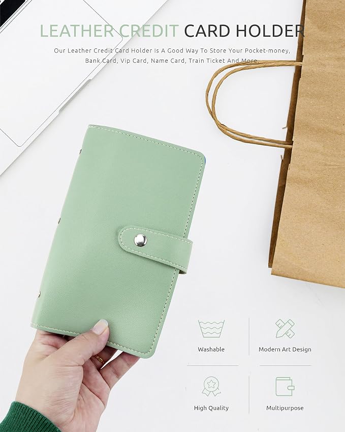 Credit Card Holder, Leather Business Card Organizer - Image 6