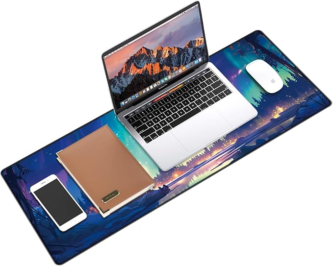 Galdas Mouse Pad for Gaming, Aurora Background Pattern XXL XL Large Mouse Mat - Image 3