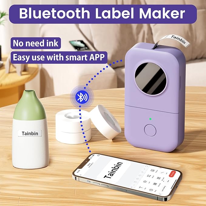 Phomemo D30 Label Makers Machine - Portable Bluetooth Mini Sticker Thermal Label Printer Handheld Rechargeable, Easy to Use for Office Home Organization, Rich Icon Font Multiple Templates-DeskLoop Office