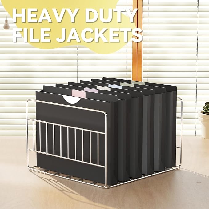 Plastic 1 Inch File Jackets Letter Size, 12 Pack Reinforced Manilla Pocket - Image 5