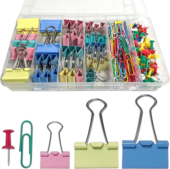 250 PCS Colored Office Clips Set by GUTE