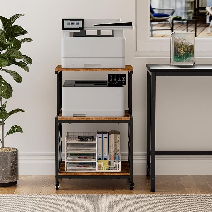 GreenForest Printer Stand with Lockable Wheels, Heavy Duty Printer Table | - Image 7