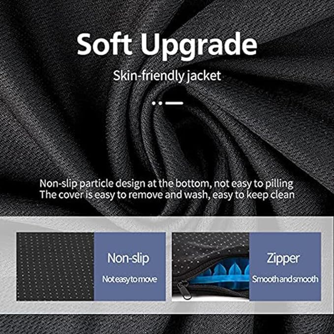 Gel Seat Cushion, 19x19inch Super Large Gel Cushion Pressure Pain Relief Seat Cushion for Long Sitting, Soft Breathable Gel Chair Pads for Home Office Wheelchair Car Seat (Blue)-DeskLoop Office