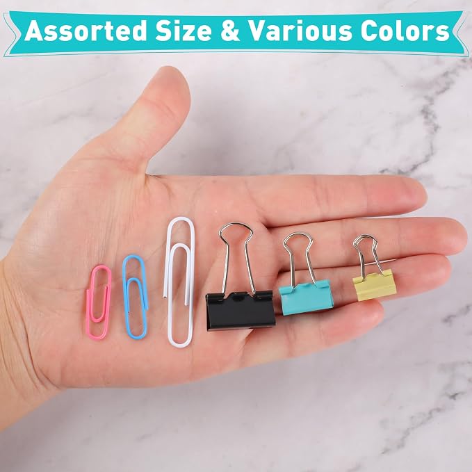 Utron 360PCS Paperclips and Binder Clips Set, Colorful Office Paper Clips - Image 6